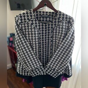 🧑‍💼Jones New York Blazer | Black and White Geometric Pattern | Size 14W